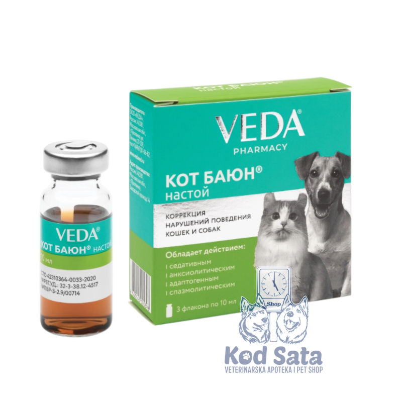 VEDA Kot Bayon Biljne Kapi Za Smirenje, Za Pse i Mačake 3x10 ml