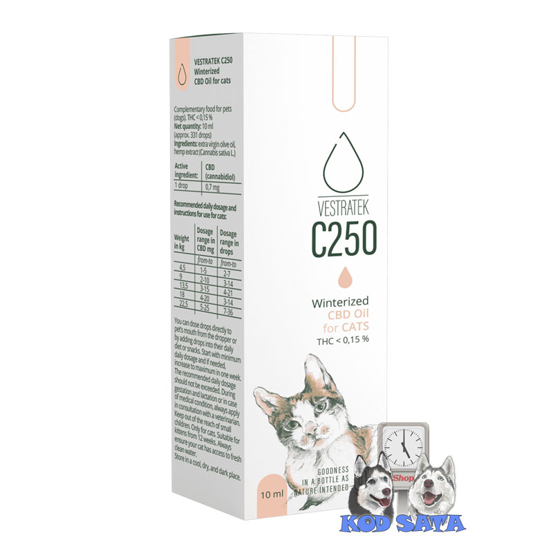 Vestratek C250 CBD Ulje Za Mačke 10ml