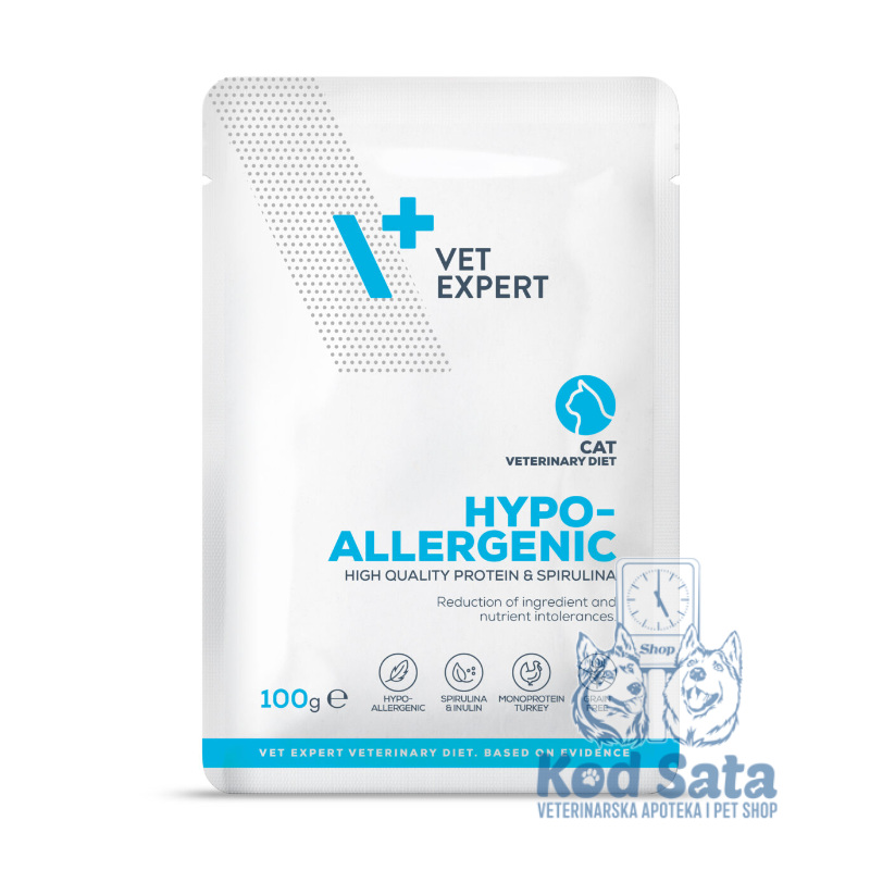 Vet Expert Hypoallergenic, Vet. Vlažna Hrana Za Mačke Sa Alegrijama 