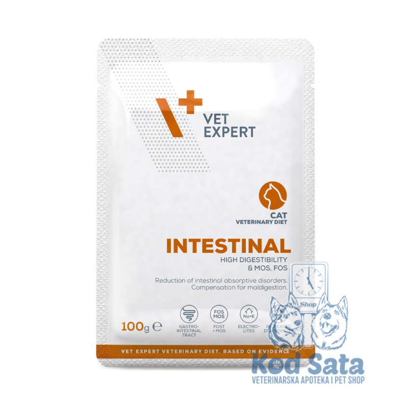 Vet Expert Intestinal, Vet. Vlažna Hrana Za Mačke Za Gastrointestinalne Probleme Piletina i Govedina