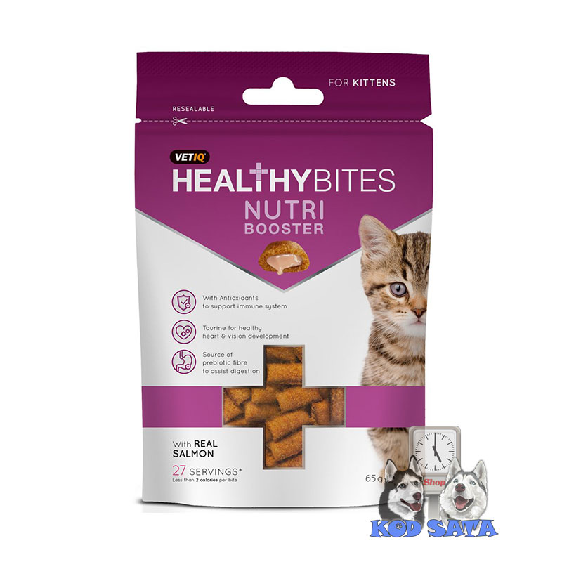 VetIQ Nutri Booster Punjeni Jastučići Kao Dodatak Ishrani, Za Mačiće 65g