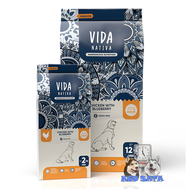 Vida Nativa Piletina i Borovnica, Hrana Za Srednje i Velike Rase Pasa