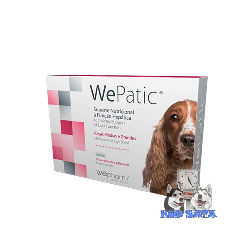WePatic Preparat Za Podršku Funkciji Jetre, Za Srednje i Velike Pse 30tbl.